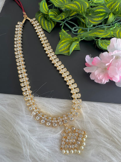 Gold tone AD white stone mango haar dj-51187