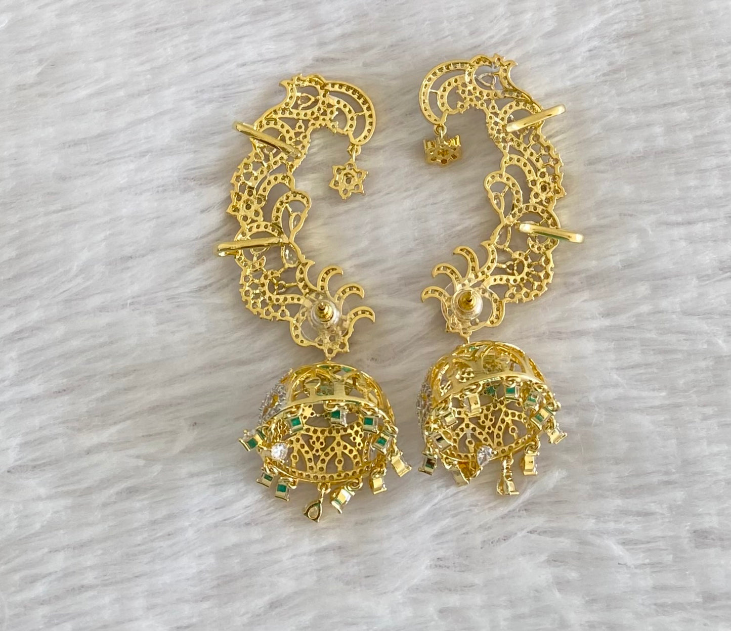 Two tone flower khanpool jhumkka dj-53578