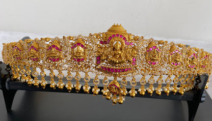 Matte finish Cz Jadau lakshmi bridal set with  dj-52898