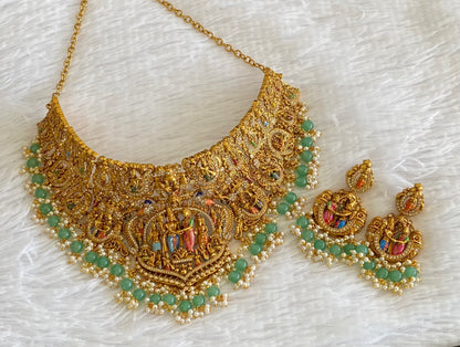 Matte finish meenakari srinivasa kalyanam choker set dj-54094