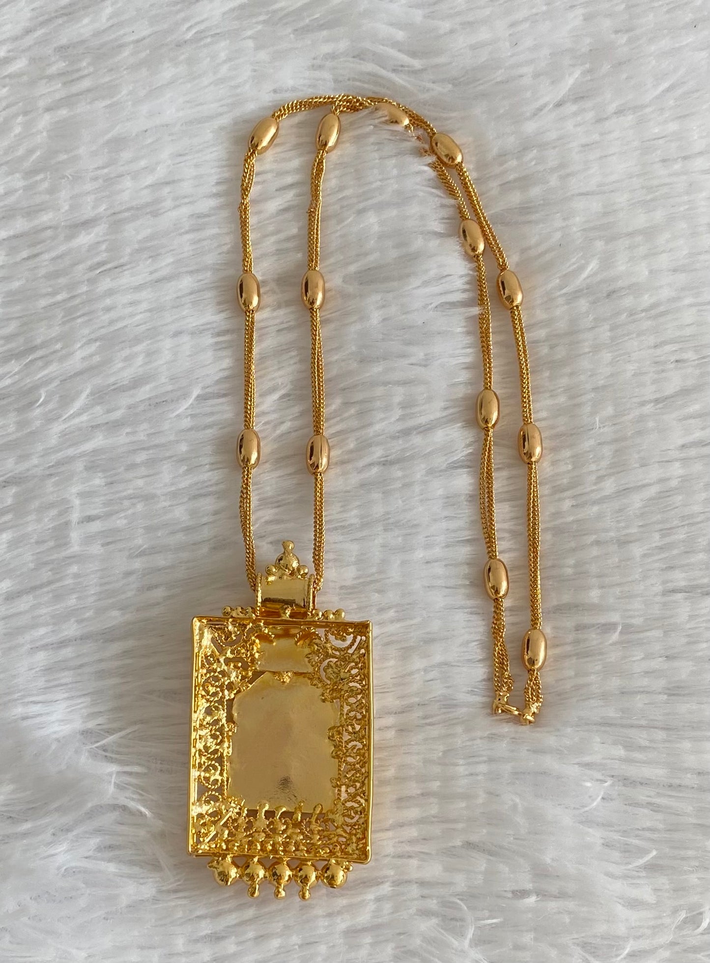 Gold tone 24 inches chain with lakshmi pendant dj-54360