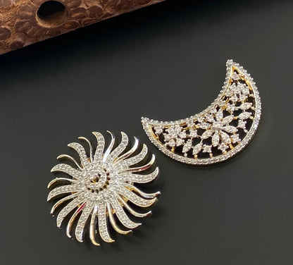 Two tone AD  flower sun moon hair jewel dj-53646