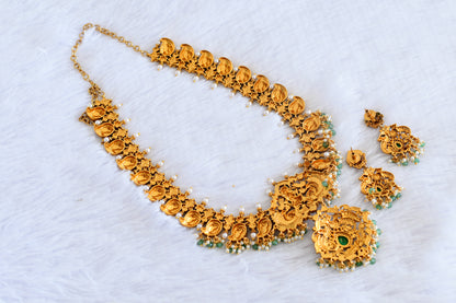 Gold look alike kundan jadau short haar set dj-53007