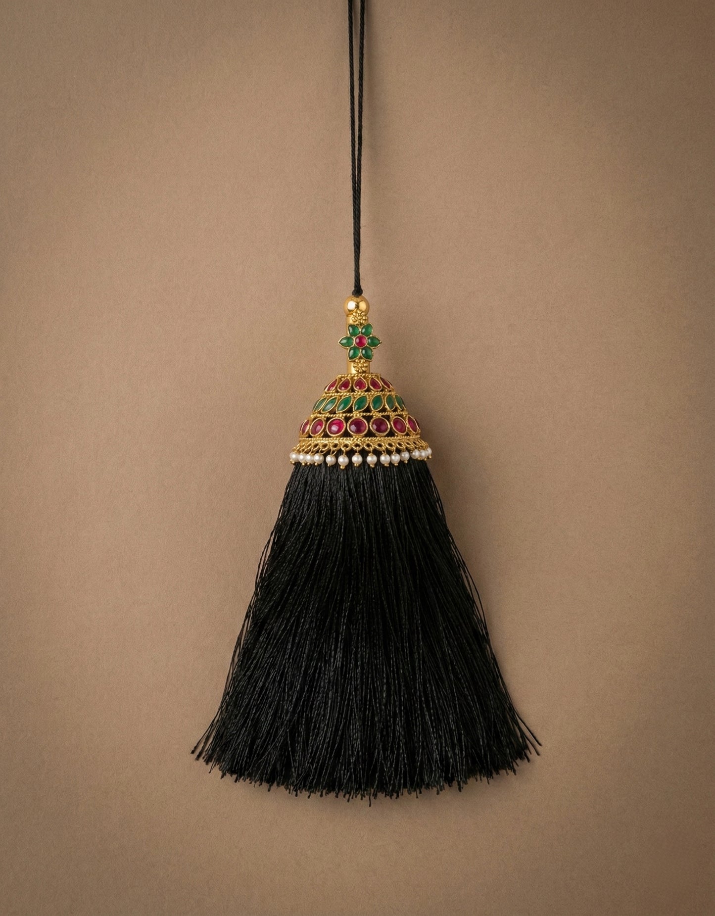 Matte finish floral kemp-green pearl kuppulu(Hair accessory) dj-52753