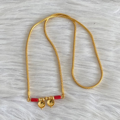 Gold tone 24 inches coral beaded bottu mangalyam dj-54113