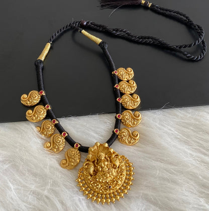 Matte finish mango black thread lakshmi necklace dj-54416