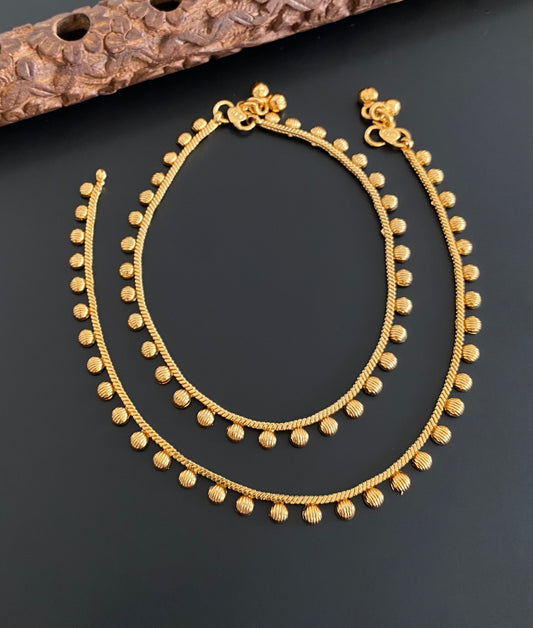 Antique gold tone anklets set dj-53189