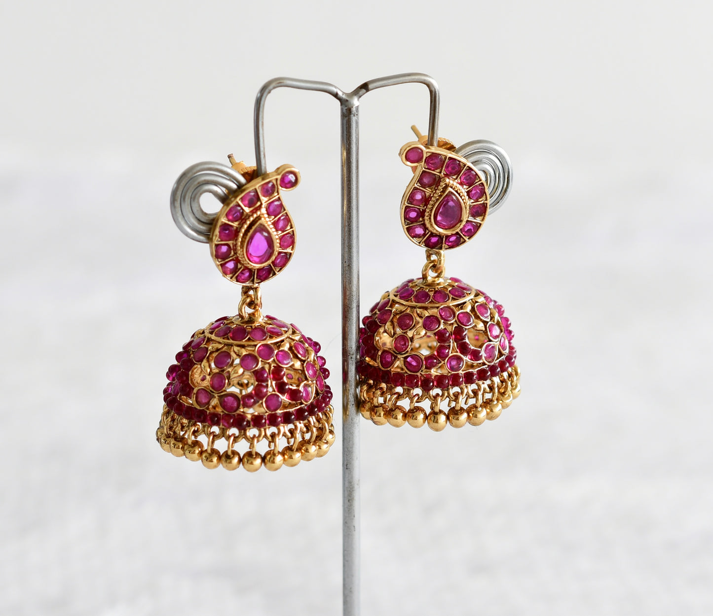 Antique gold tone kemp mango peacock jhumkka dj-51871