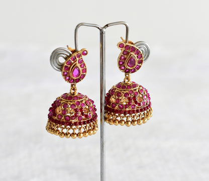 Antique gold tone kemp mango peacock jhumkka dj-51871