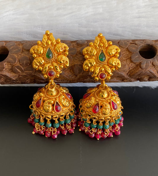 Matte finish mango kemp-green jhumkka dj-52972