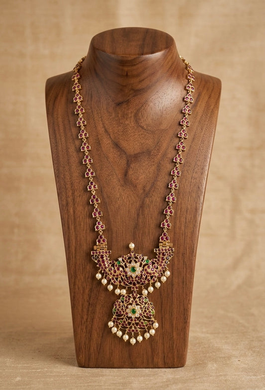 Gold tone precious kemp pearl flower haar Dj-52907