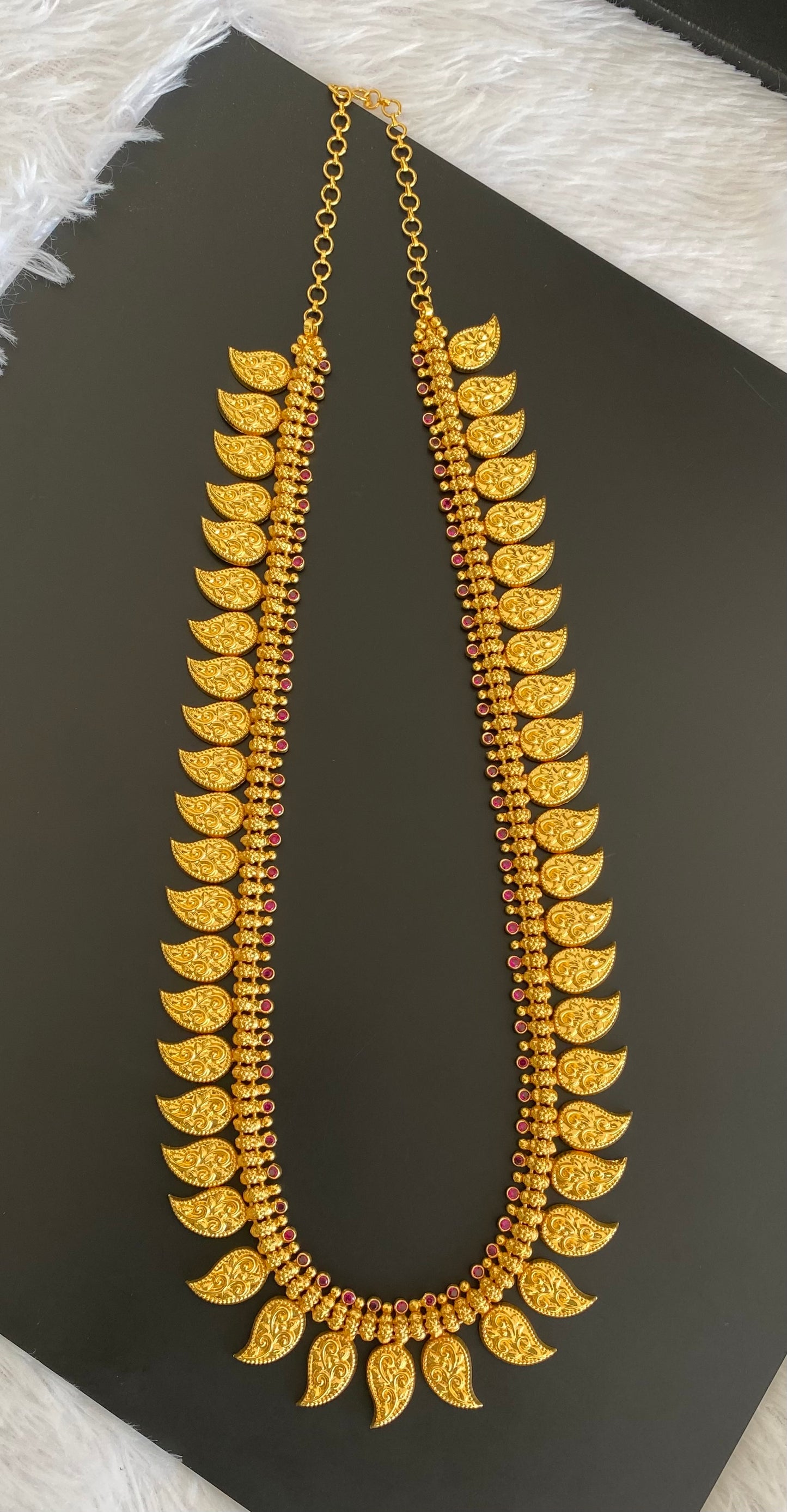 Gold tone pink stone flower mango haar dj-53166