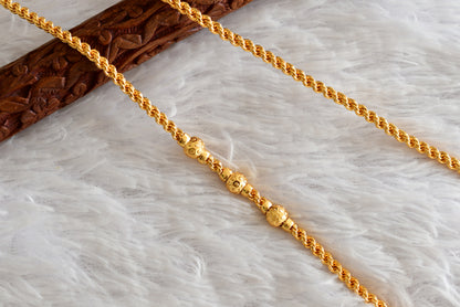 Gold tone 24 inches rope ball mugappu chain dj-51901