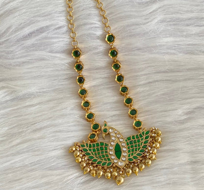 Antique gold tone reversible kundan jadau mayapakshi pendent necklace dj-54170