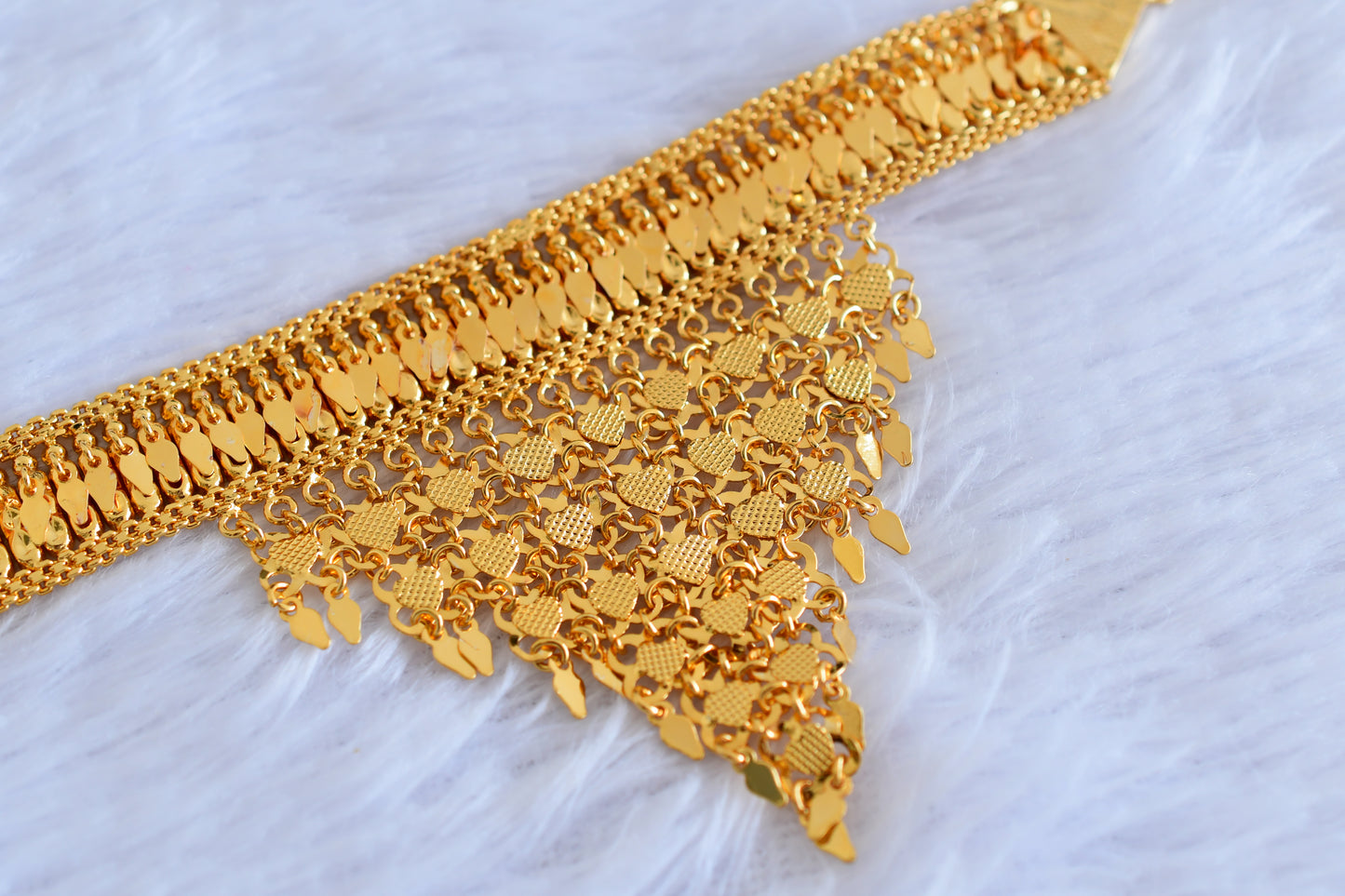 Gold tone kerala style elakka thali heart choker necklace dj-53106