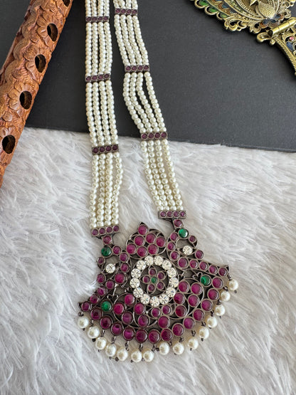 Black finish AD precious kemp pearl peacock haar Dj-52301