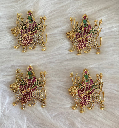 Matte finish kemp-green-white Ma Durga 4 pendants dj-54764