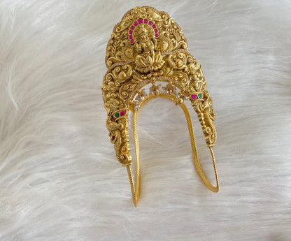 Antique gold tone cz white-kemp-gree lakshmi peacock vanki/bajuband dj-54471