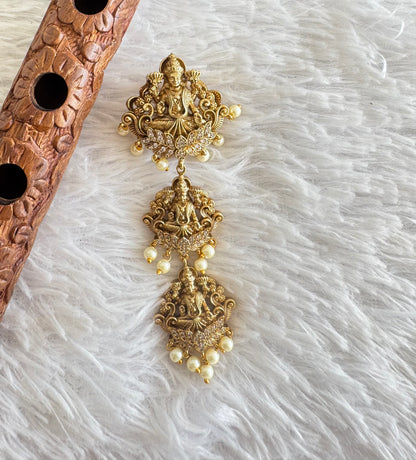 Antique gold tone cz pearl Lakshmi hair jewel dj-52027