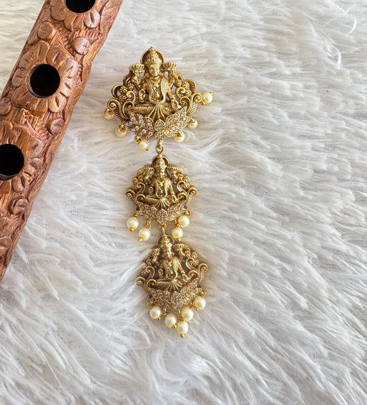 Antique gold tone cz pearl Lakshmi hair jewel dj-52027