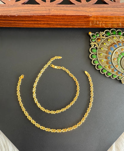 Matte Gold tone 10.5 inches anklets dj-51308