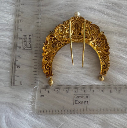 Antique gold tone white cz peacock Lakshmi hair jewel dj-51343