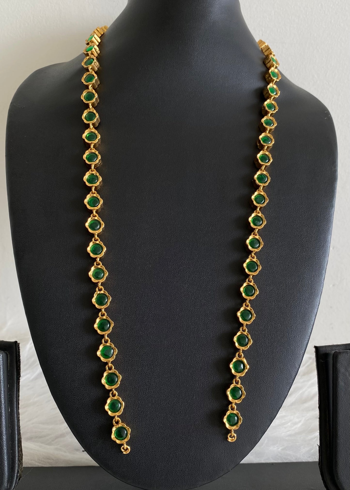 Antique gold tone kemp-green reversible chain for pendant dj-54239