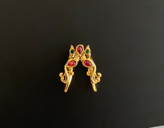 Matte finish kemp-green peacock vanki finger ring dj-40576