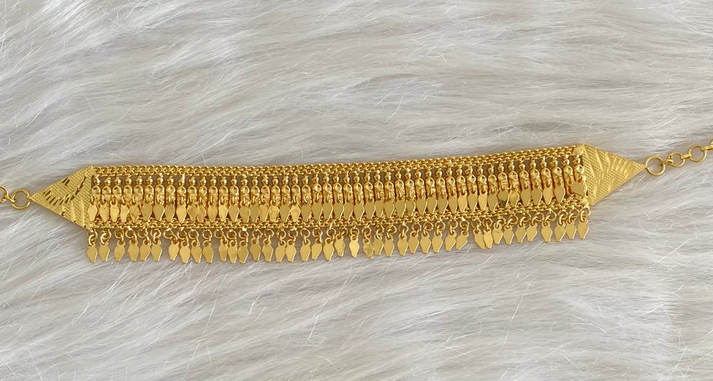 Gold tone Kerala style elakka thali choker necklace dj-54297