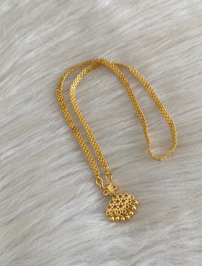 Gold tone 18 inches chain with white stone pathakkam pendant dj-54905