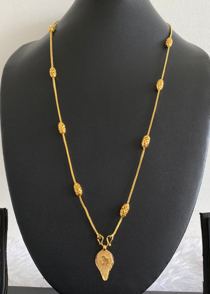 Gold tone 24 inches chain with om pendant dj-54386