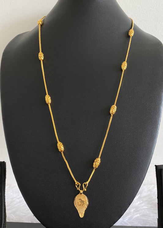 Gold tone 24 inches chain with om pendant dj-54386