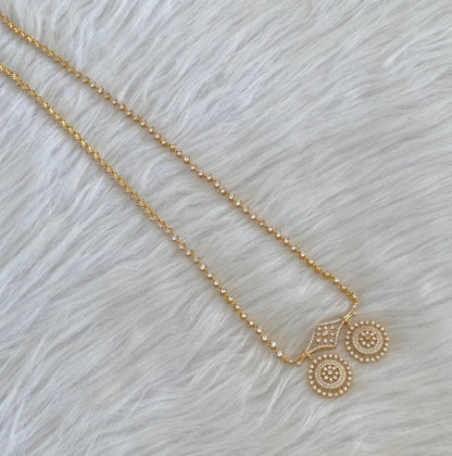 Antique gold tone white stone mangalyam/haar dj-54822