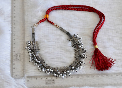 Black finish precious kemp-green pearl lotus necklace dj-52512