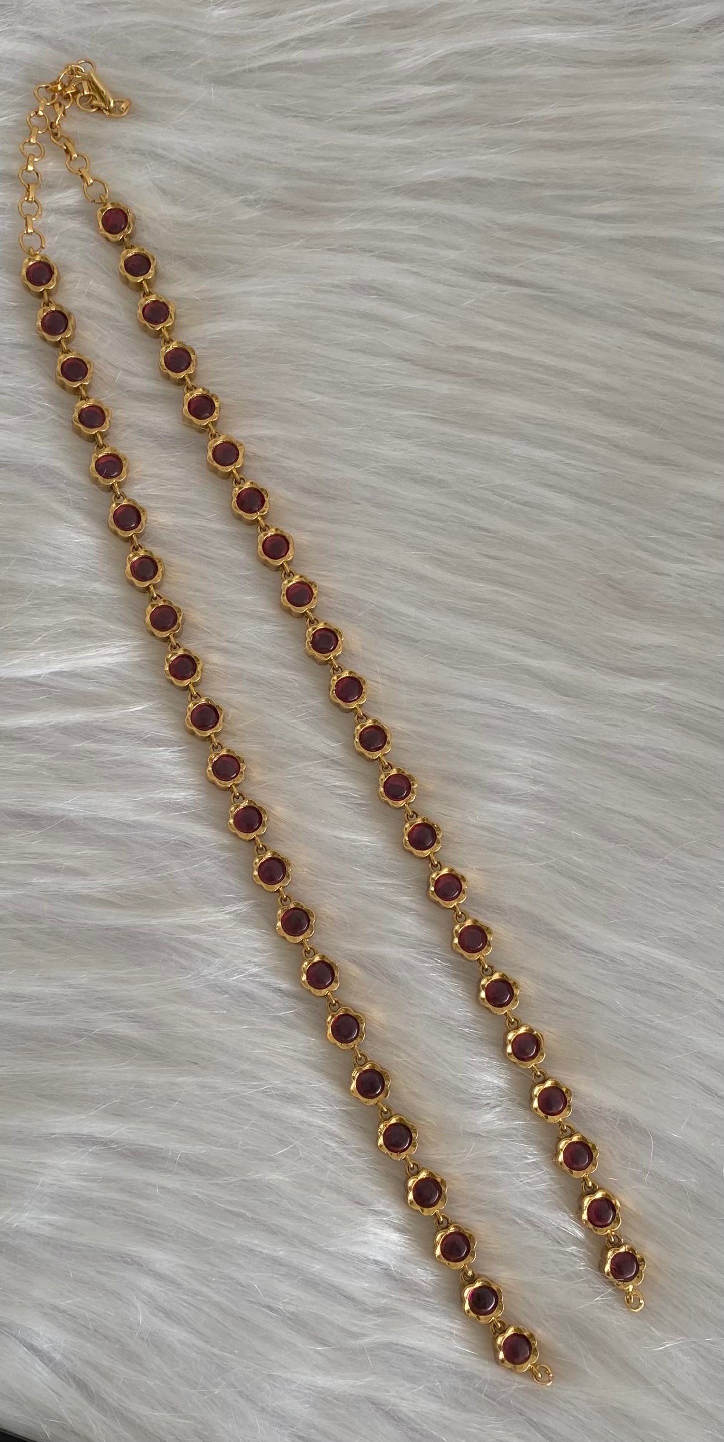 Antique gold tone kemp-green reversible chain for pendant dj-54239