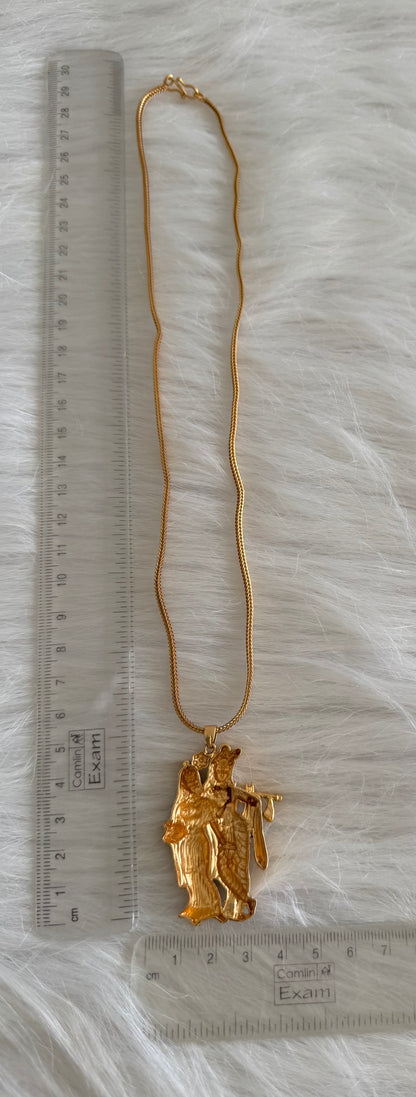 Matte finish 18 inches chain with Radhe-Krishna pendant dj-51230