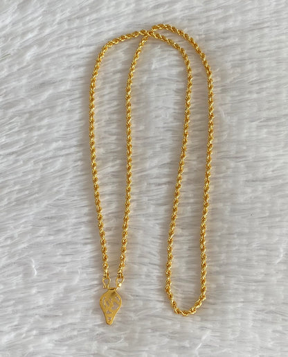 Gold tone 24 inches chain with om elakka pendant dj-54387