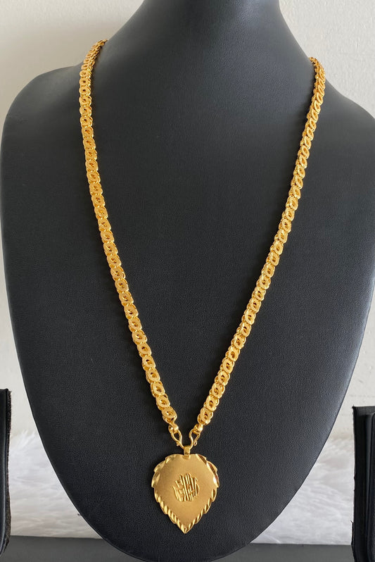 Gold tone 24 inches chain with om pendant dj-54377