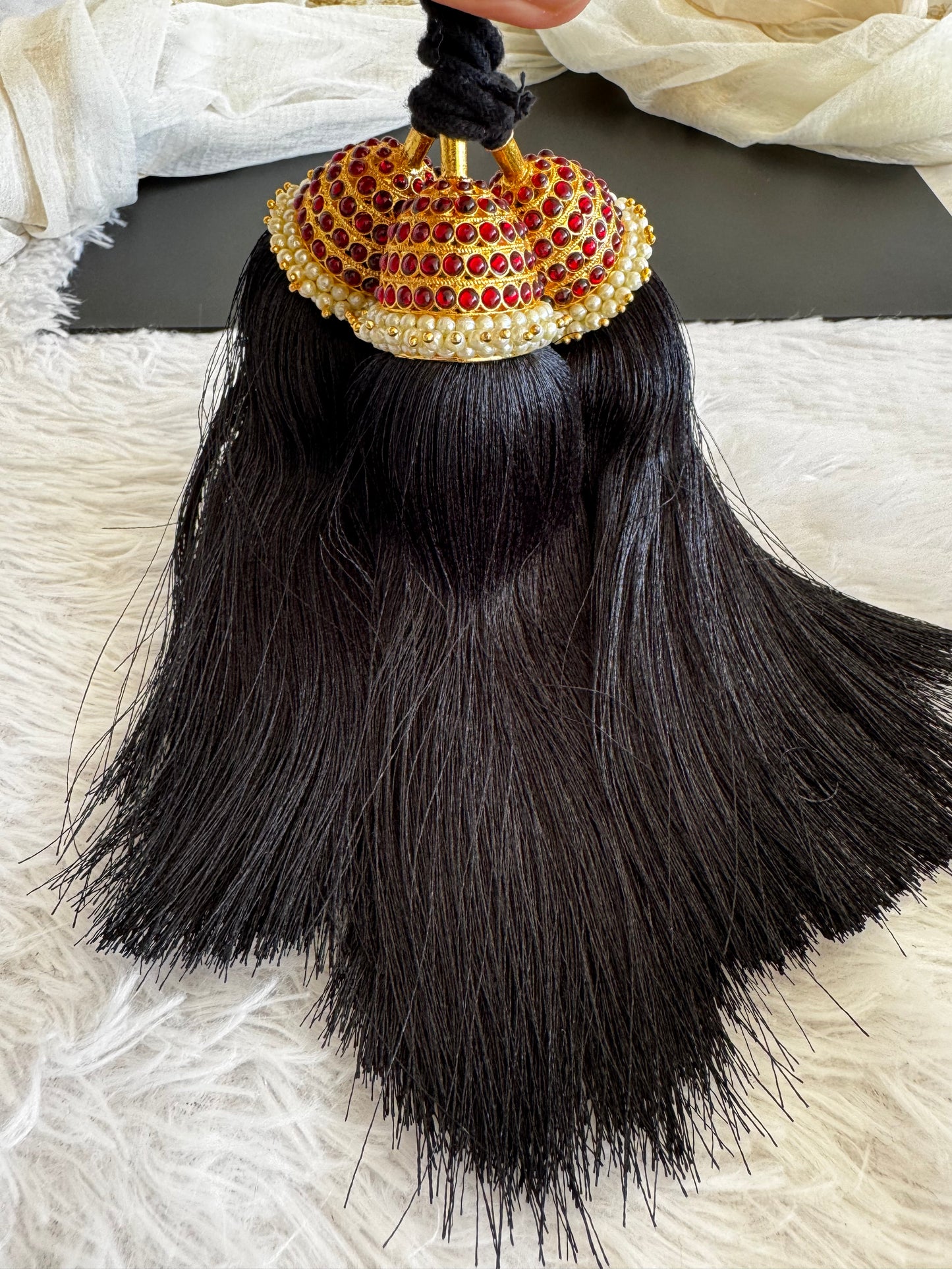 Gold tone kemp pearl kuppulu (Hair accessory) dj-52760