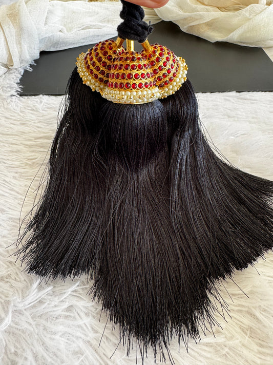 Gold tone kemp pearl kuppulu (Hair accessory) dj-52760