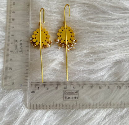 Gold tone pink kundan jadau thilak bugadi earrings dj-51140