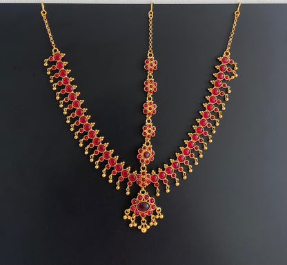 Antique gold tone Kemp Bridal Maang Tikka -dj13775