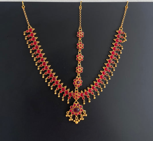 Antique gold tone Kemp Bridal Maang Tikka -dj13775