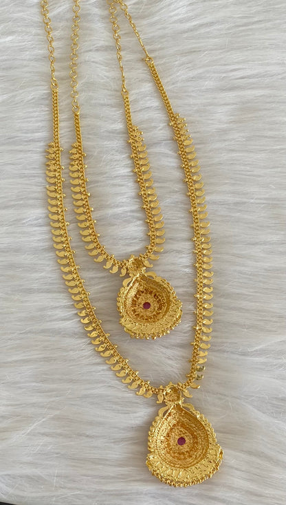 Gold tone ruby stone mango combo set dj-54284