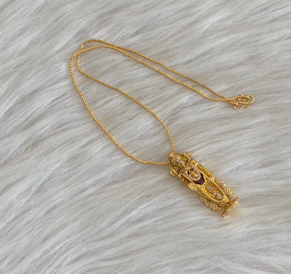 Gold tone 18 inches chain with shri thirumal pendant dj-55110