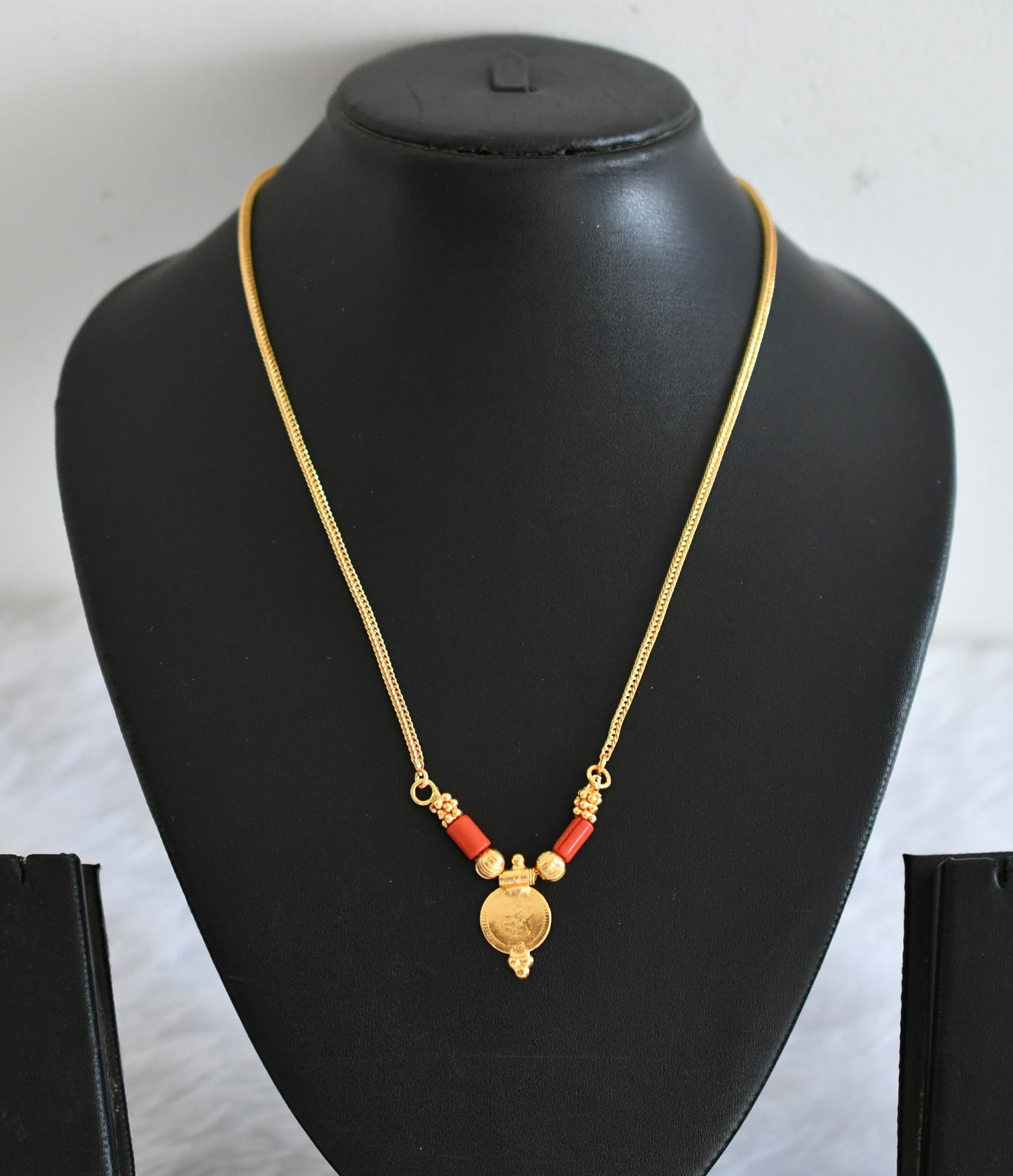 Gold tone coral lakshmi necklace dj-53083