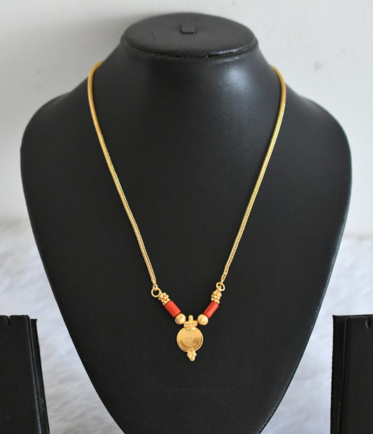 Gold tone coral lakshmi necklace dj-53083