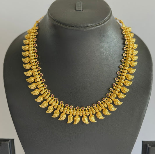 Gold look alike ad pink mango necklace dj-51649