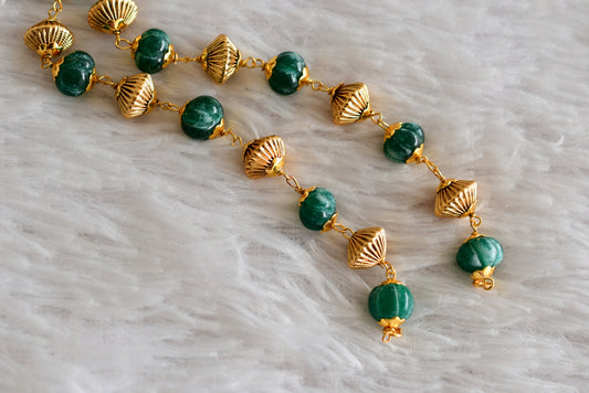 Matte finish green pumpkin beaded chain for pendant dj-51945