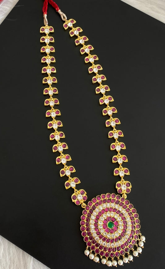 Gold tone precious kemp-green-white round pearl haar dj-53939